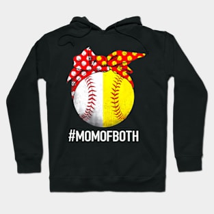 Mom Of Both Softball Baseball Headband Mother's Day Mama Hoodie